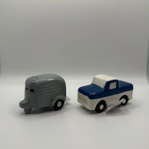 Vehicle-themed salt & pepper shaker set NEW WITH TAGS